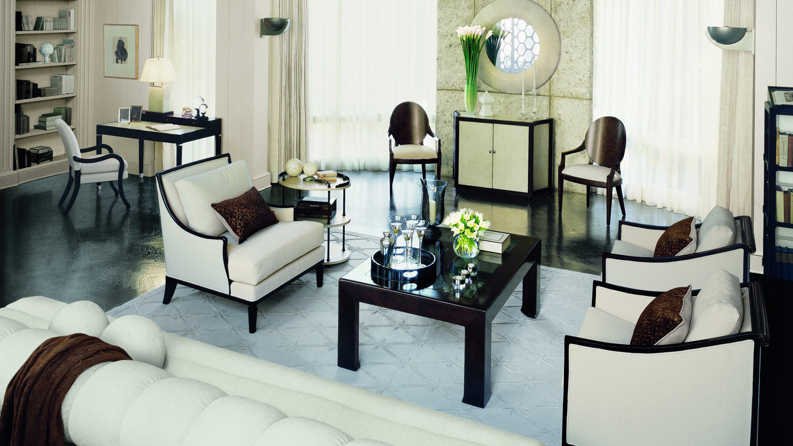 Great Gastby: soggiorno, elementi essenziali di design d'interni